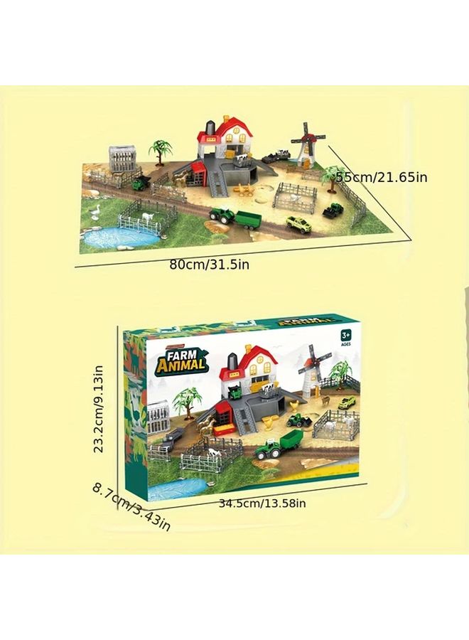 مجموعة ألعاب حيوانات المزرعة 40 قطعة طقم بيت اللعب التعليمي - Image 2